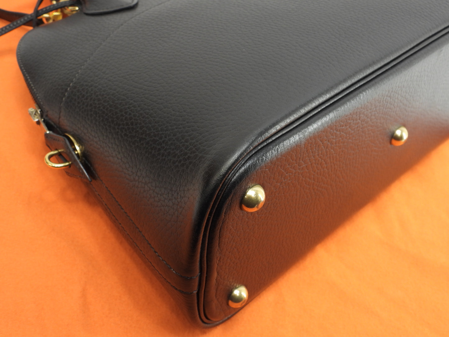 エルメス ボリード31 アルデンヌ黒 ゴールド金具 s付ハンドバッグ@〇Z