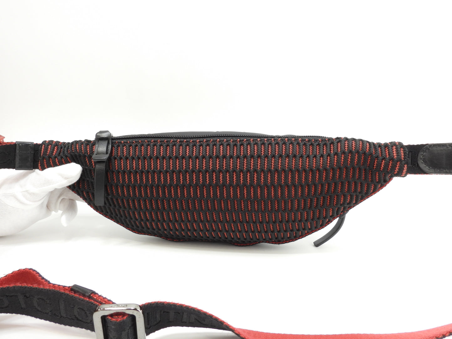 クリスチャンルブタン ボディバッグ Parisnyc ナイロン黒赤 ウエストバッグ@ 8