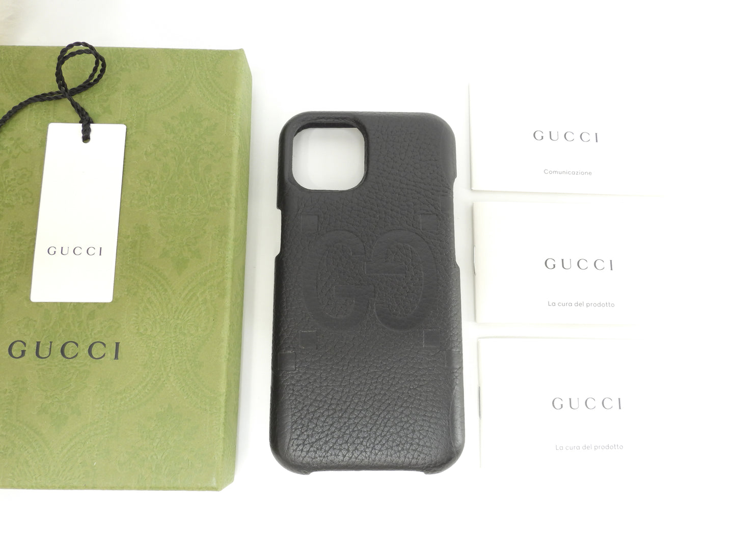 グッチ iPhone15ケース ジャンボGG レザー黒 携帯電話 カバー 760218 新品@ 1