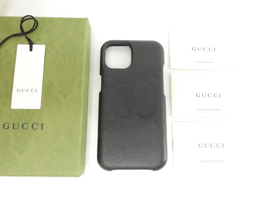 グッチ iPhone15ケース ジャンボGG レザー黒 携帯電話 カバー 760218 新品@ 1