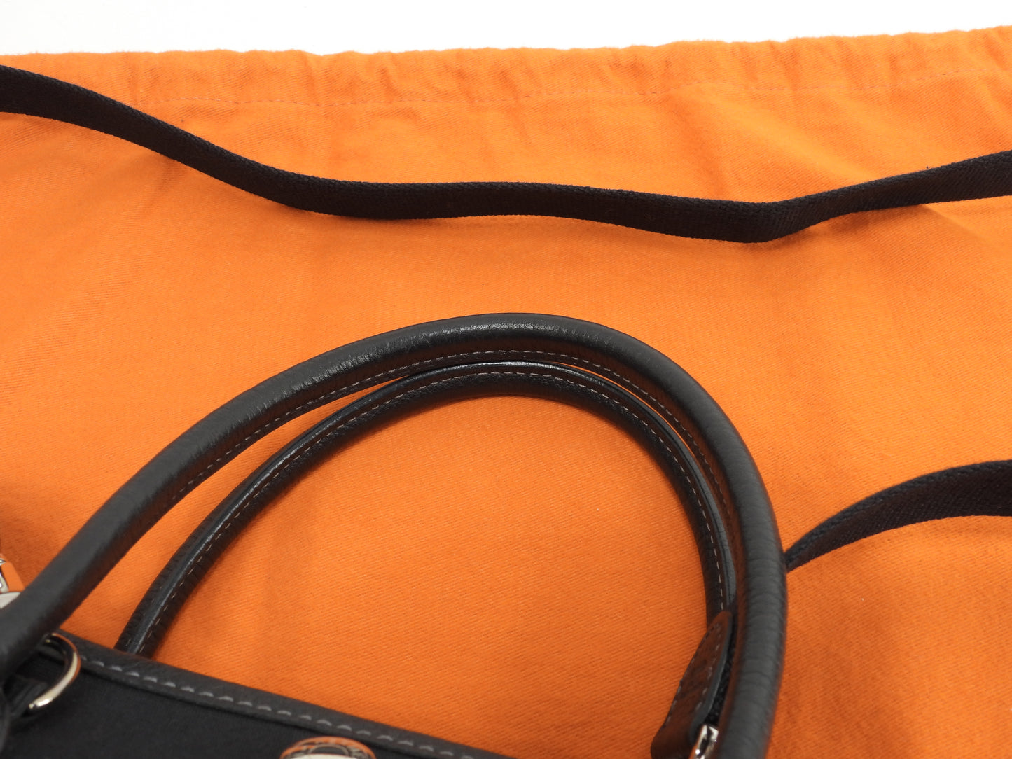 エルメス ガーデンパーティTPM トワルオフィシェ 黒 s付ハンドバッグ 美品@□H 13