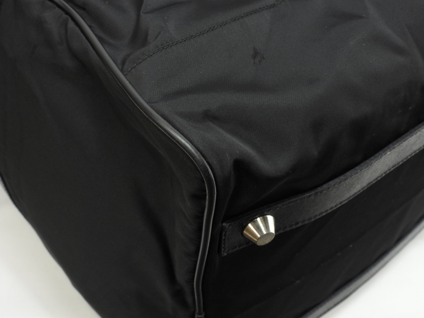 プラダ s付ボストンバッグ大 三角プレート ナイロン革黒 トラベルバッグ 旅行用@56 2