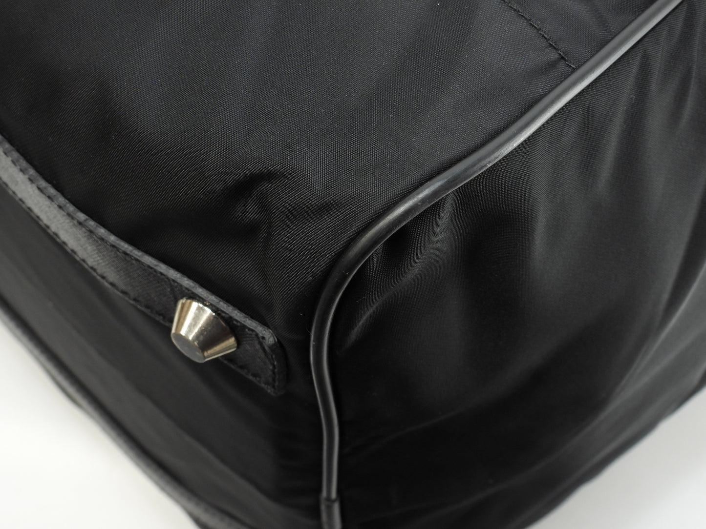 プラダ s付ボストンバッグ大 三角プレート ナイロン革黒 トラベルバッグ 旅行用@56 2