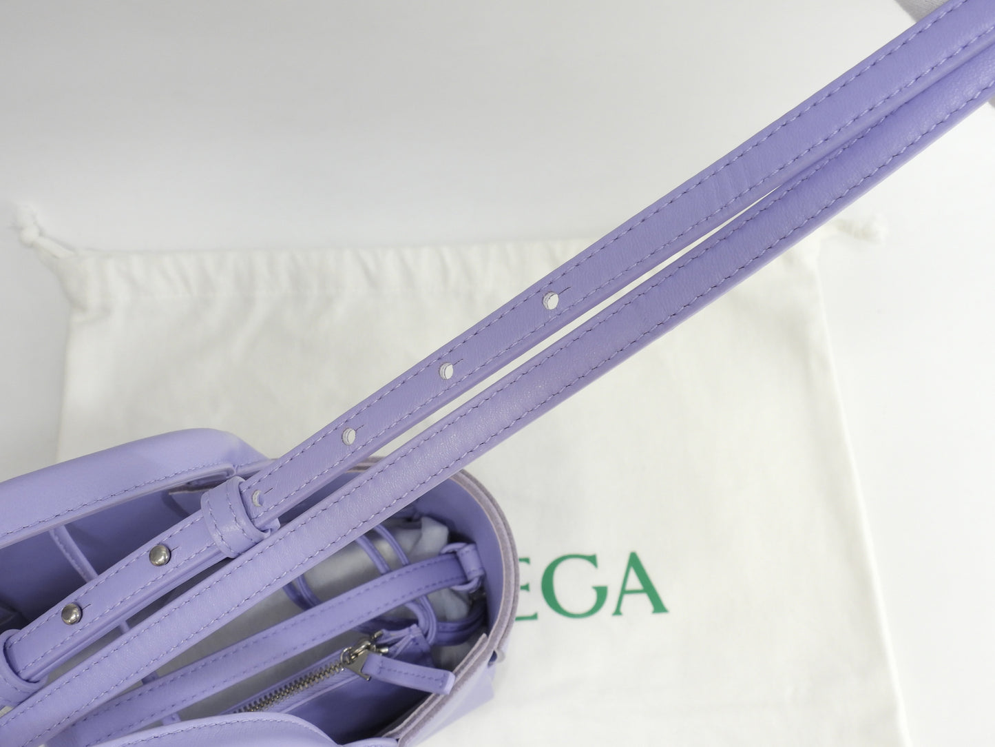 ボッテガヴェネタ ミニトートバッグ アルコ レザー薄紫 s付ハンドバッグ 美品@B10212556N
