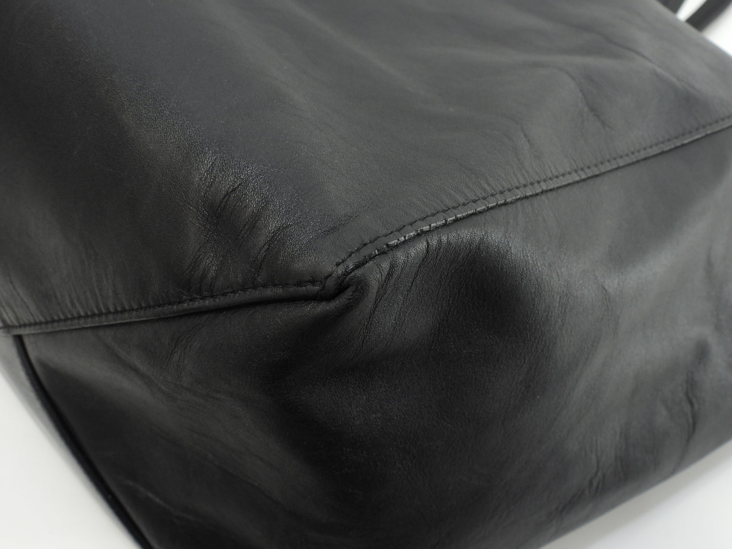 セリーヌ カバホリゾンタル スムースレザー 黒 トートバッグ ショルダーバッグ大@U-CU-0123