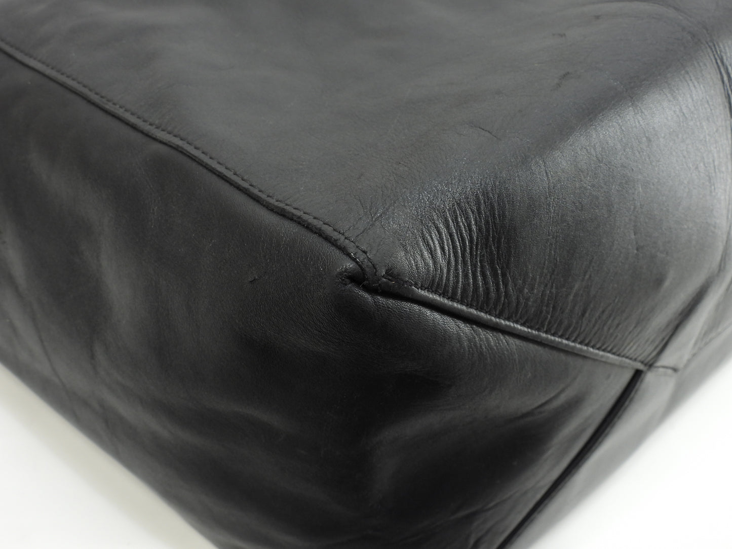 セリーヌ カバホリゾンタル スムースレザー 黒 トートバッグ ショルダーバッグ大@U-CU-0123