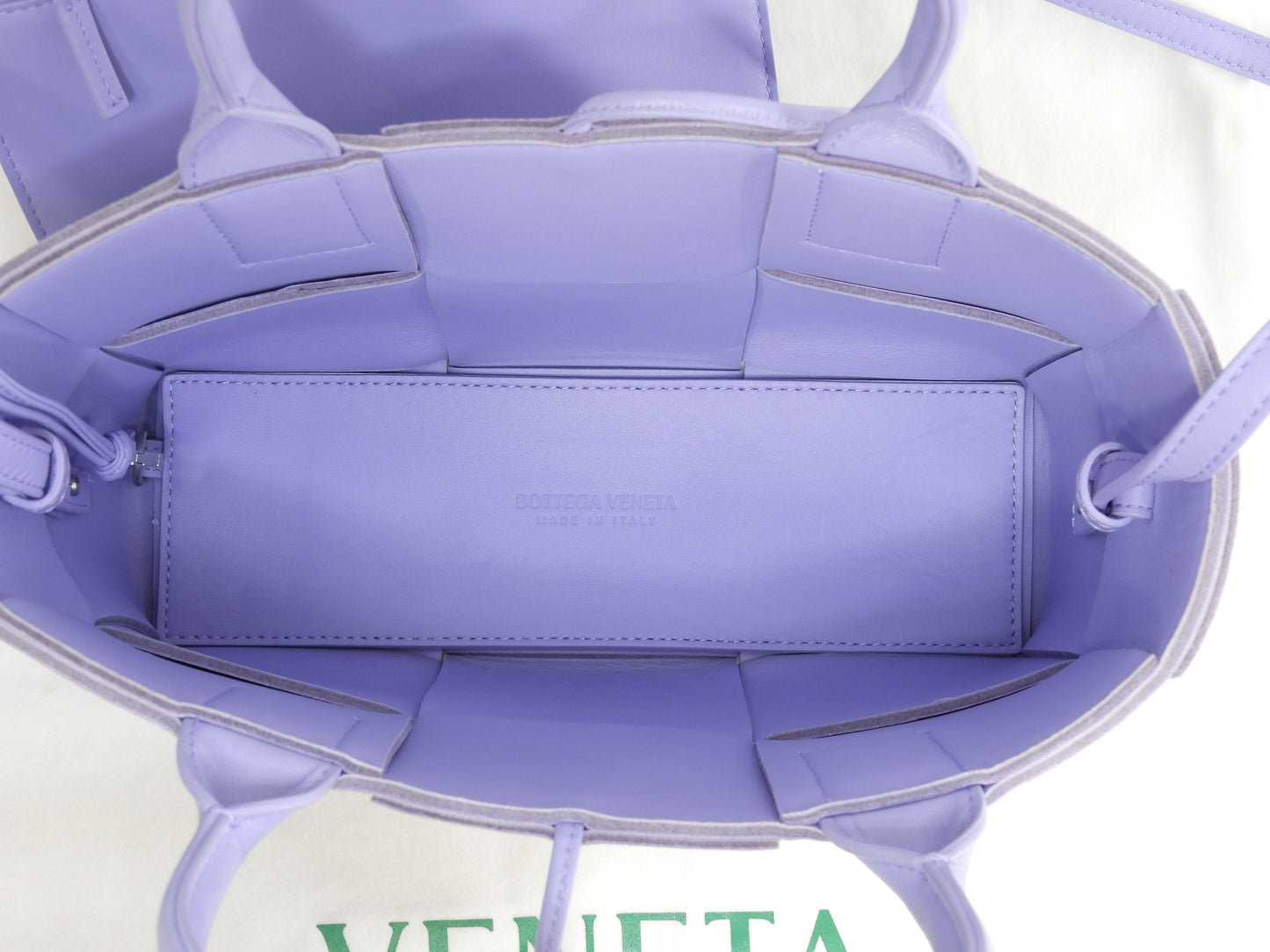 ボッテガヴェネタ ミニトートバッグ アルコ レザー薄紫 s付ハンドバッグ 美品@B10212556N