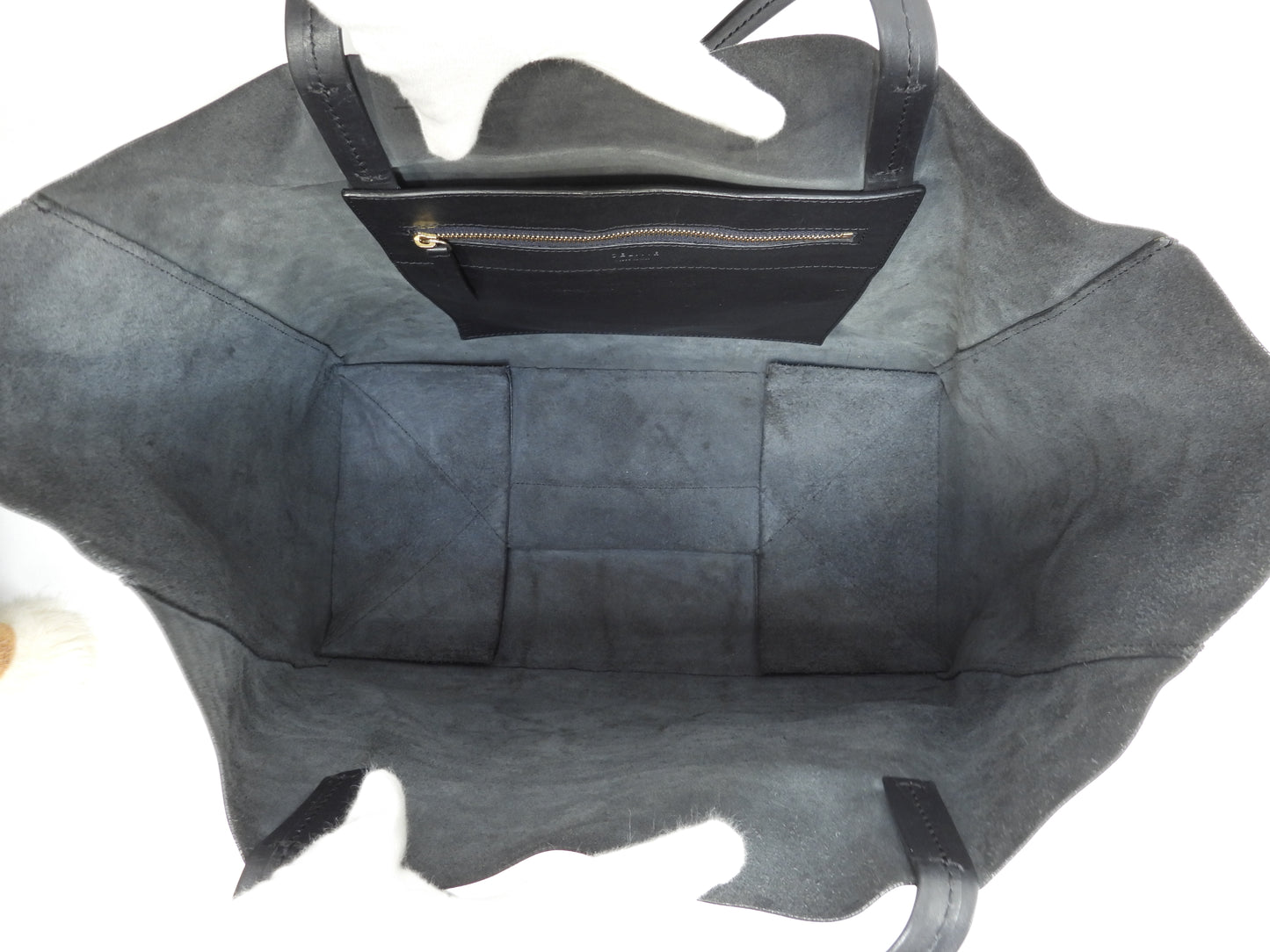 セリーヌ カバホリゾンタル スムースレザー 黒 トートバッグ ショルダーバッグ大@U-CU-0123