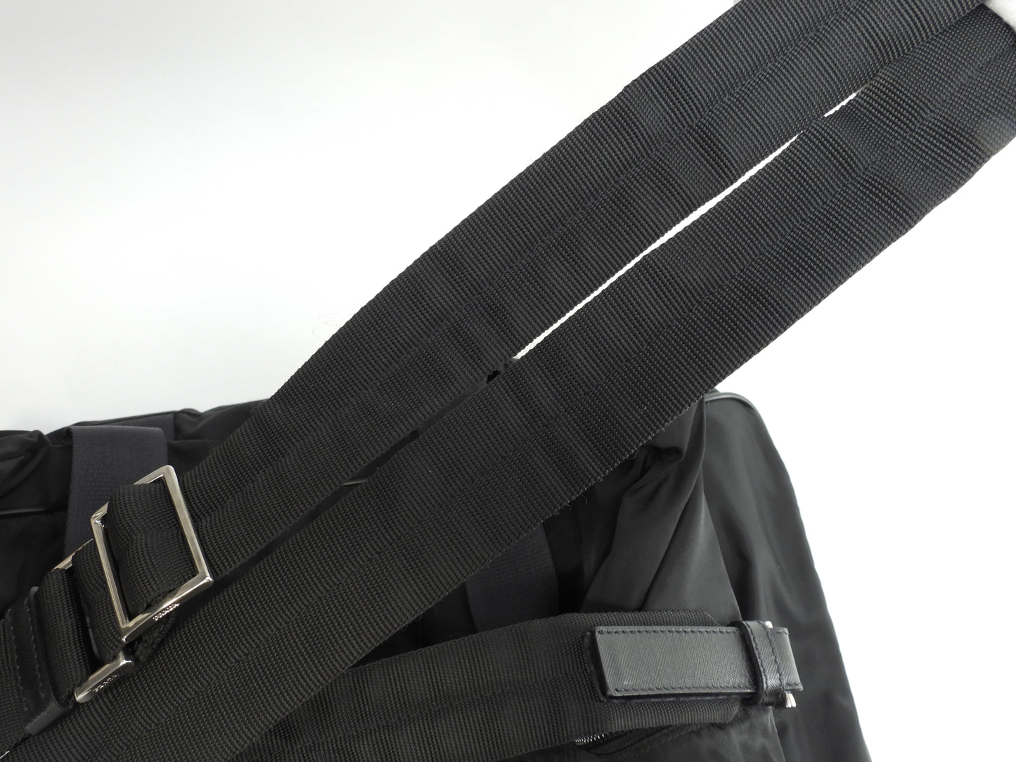 プラダ s付ボストンバッグ大 三角プレート ナイロン革黒 トラベルバッグ 旅行用@56 2