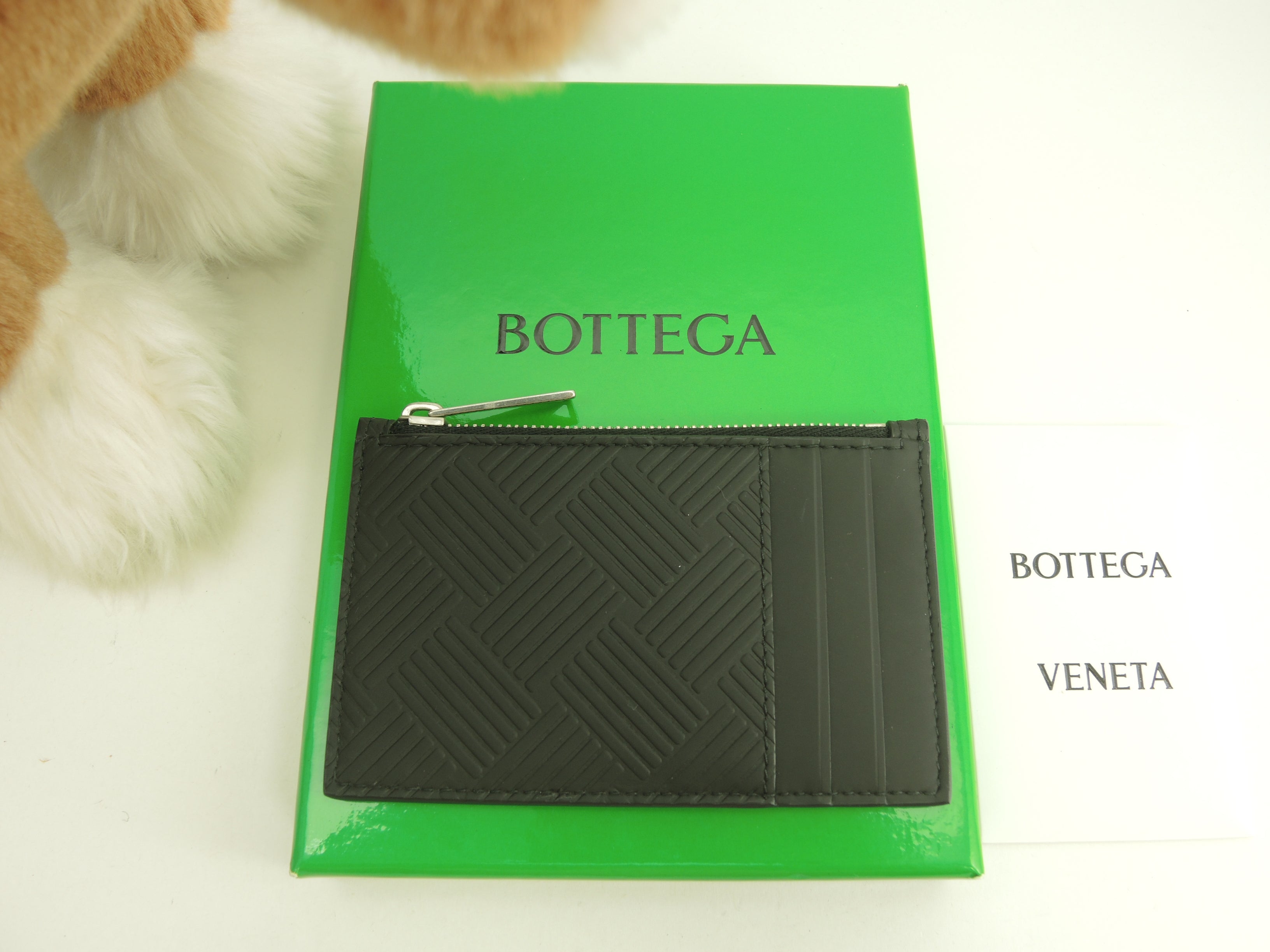 BOTTEGA VENETA レザー　ケース ボッテガヴェネタ フラグメントケース 型押レザー 黒 小銭入 コイン