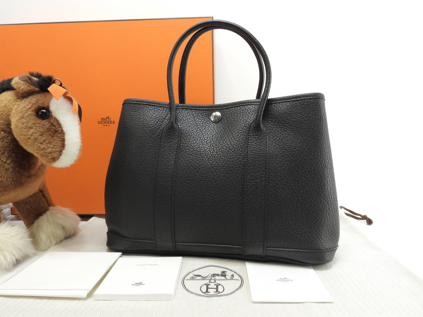 エルメス ガーデンパーティTPM ネゴンダ 黒 ハンドバッグ トートバッグ 美品@□L 8