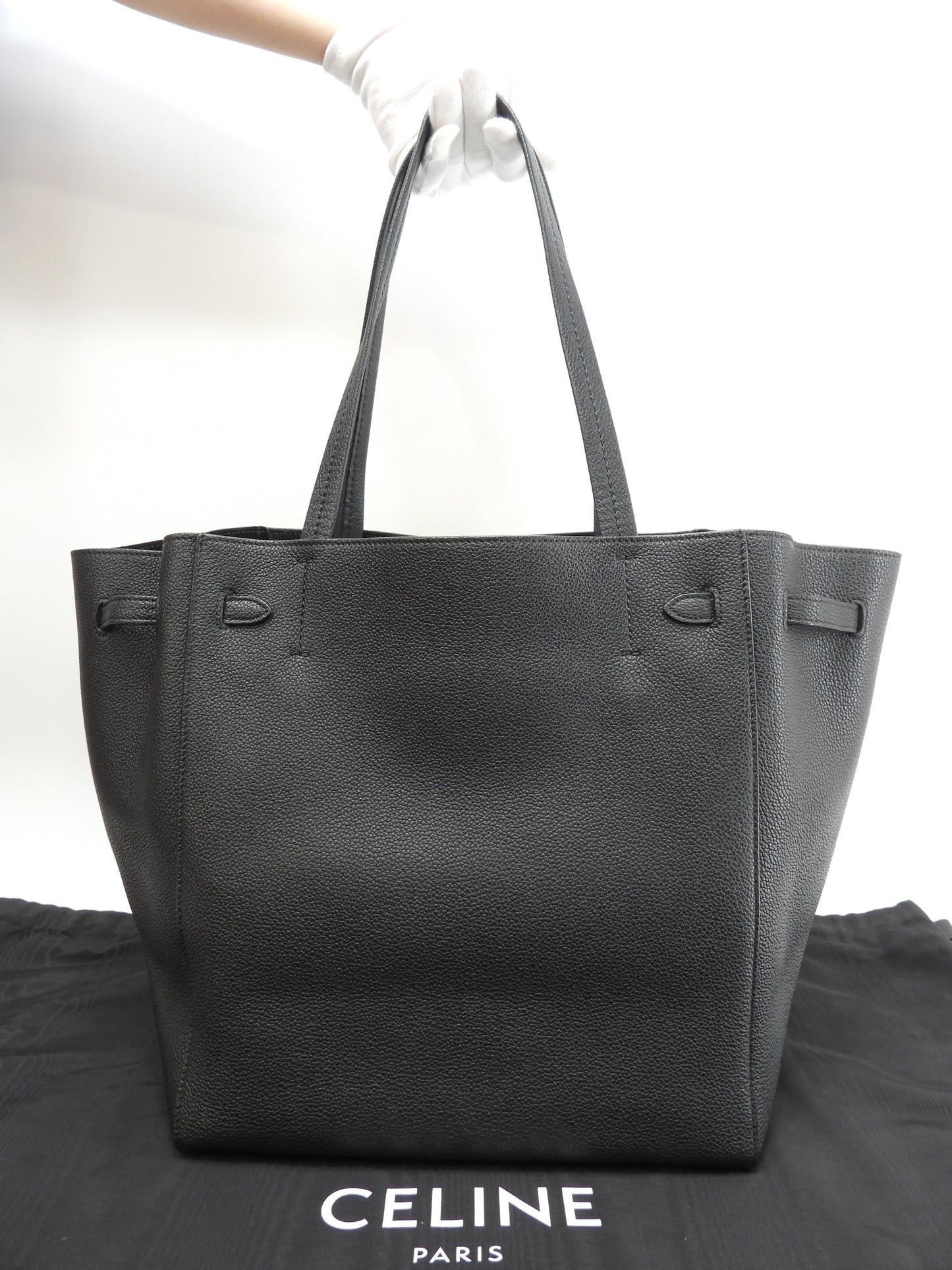セリーヌ カバファントム スモール レザー黒 トートバッグ ショルダーバッグ 極美品@ 29