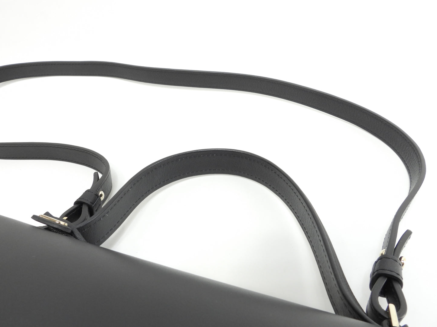 デルボー タンペートGM シルキーカーフレザー 黒 s付ハンドバッグ ケリー型@BO4D