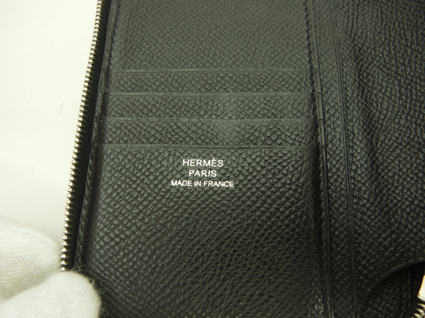 エルメス アザップコンパクト ヴェルティカル ヴォーエプソン黒 スモールウォレット 財布@□L