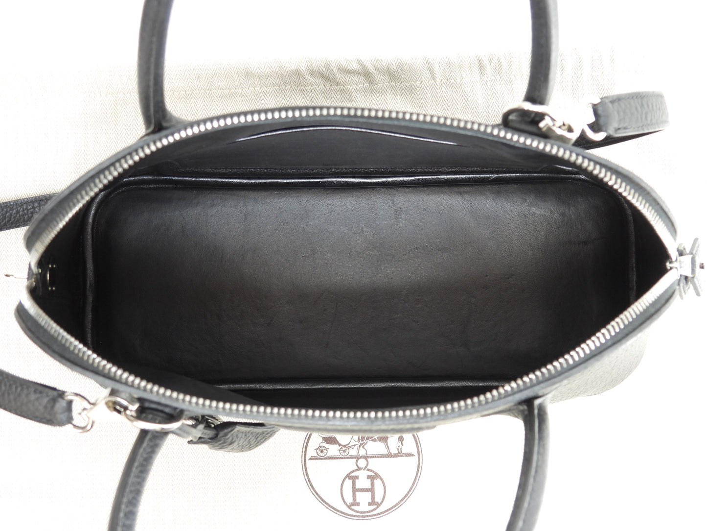 エルメス ボリード31 フィヨルド黒 シルバー金具 s付ハンドバッグ 極美品@□G 3