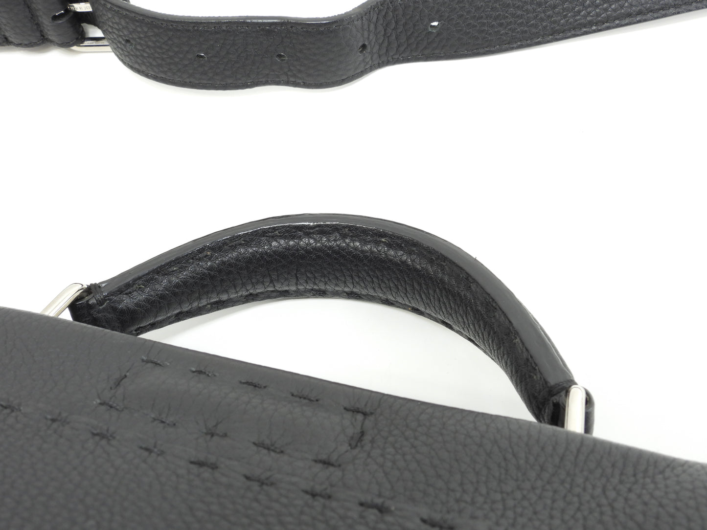 フェンディ ピーカブー大 モンスター セレリアレザー黒 メンズハンドバッグ 極美品@ 69