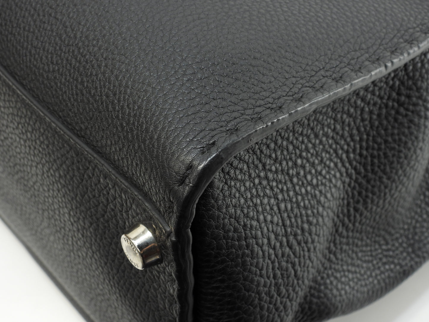 フェンディ ピーカブー大 モンスター セレリアレザー黒 メンズハンドバッグ 極美品@ 69