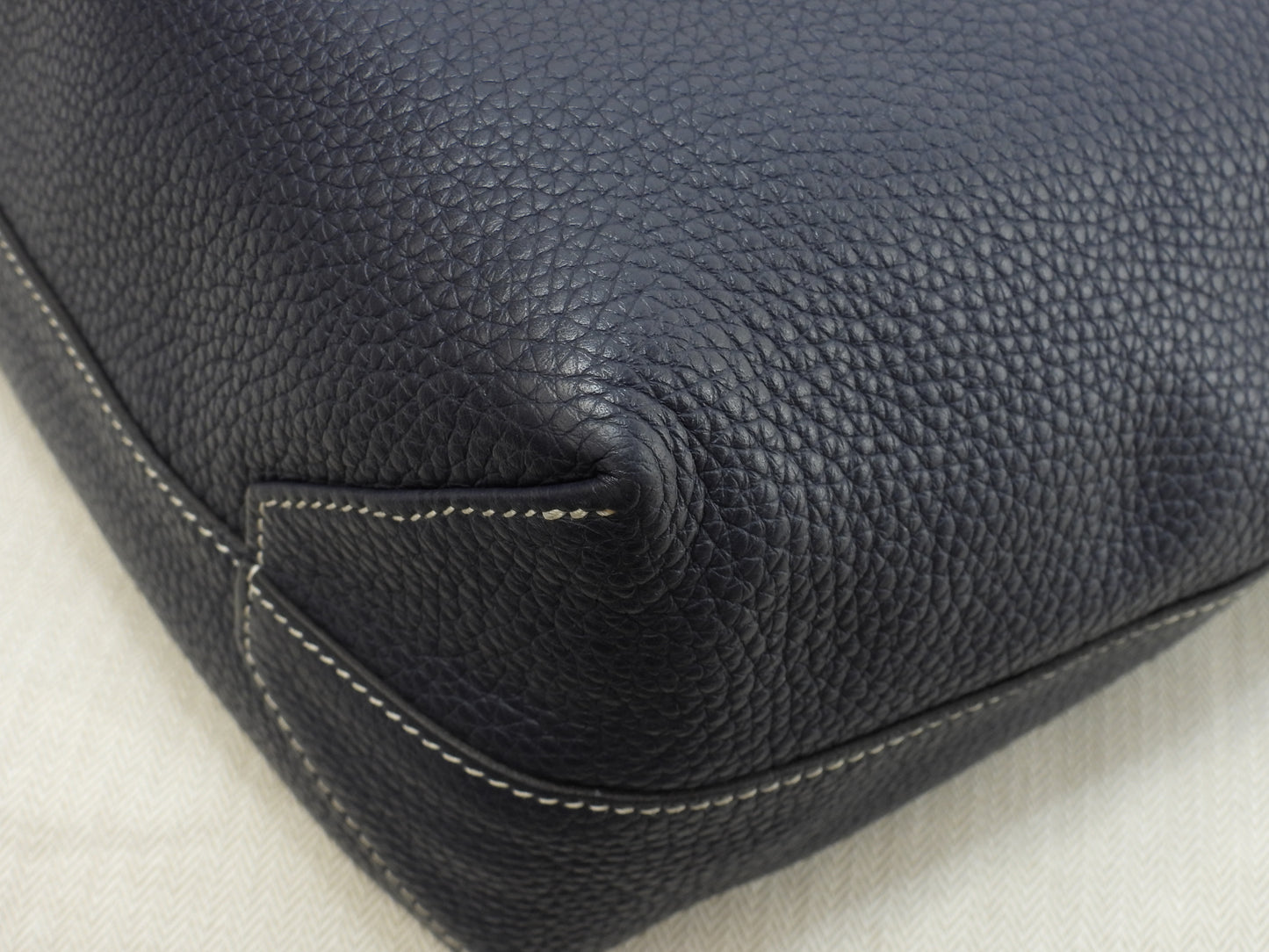 エルメス ドゥブルサンス45 トリヨンレザー 濃青 メンズトートバッグ 美品@Y