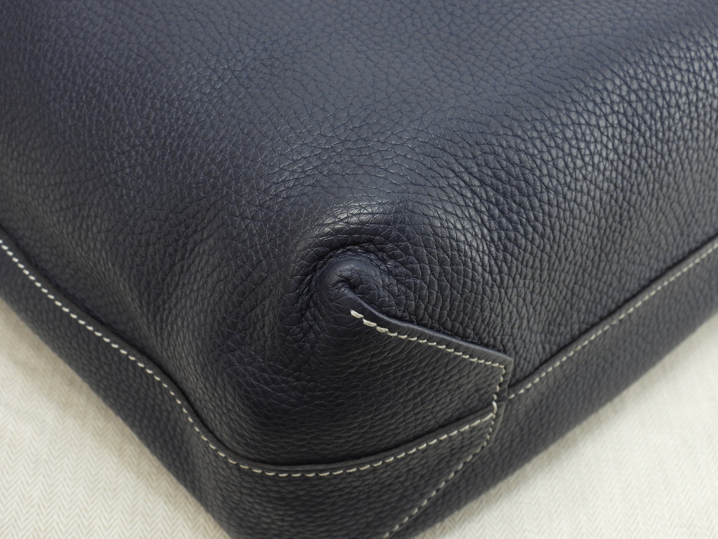 エルメス ドゥブルサンス45 トリヨンレザー 濃青 メンズトートバッグ 美品@Y