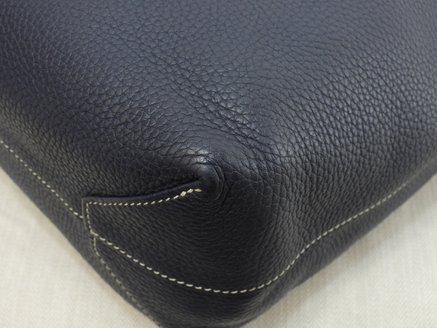 エルメス ドゥブルサンス45 トリヨンレザー 濃青 メンズトートバッグ 美品@Y