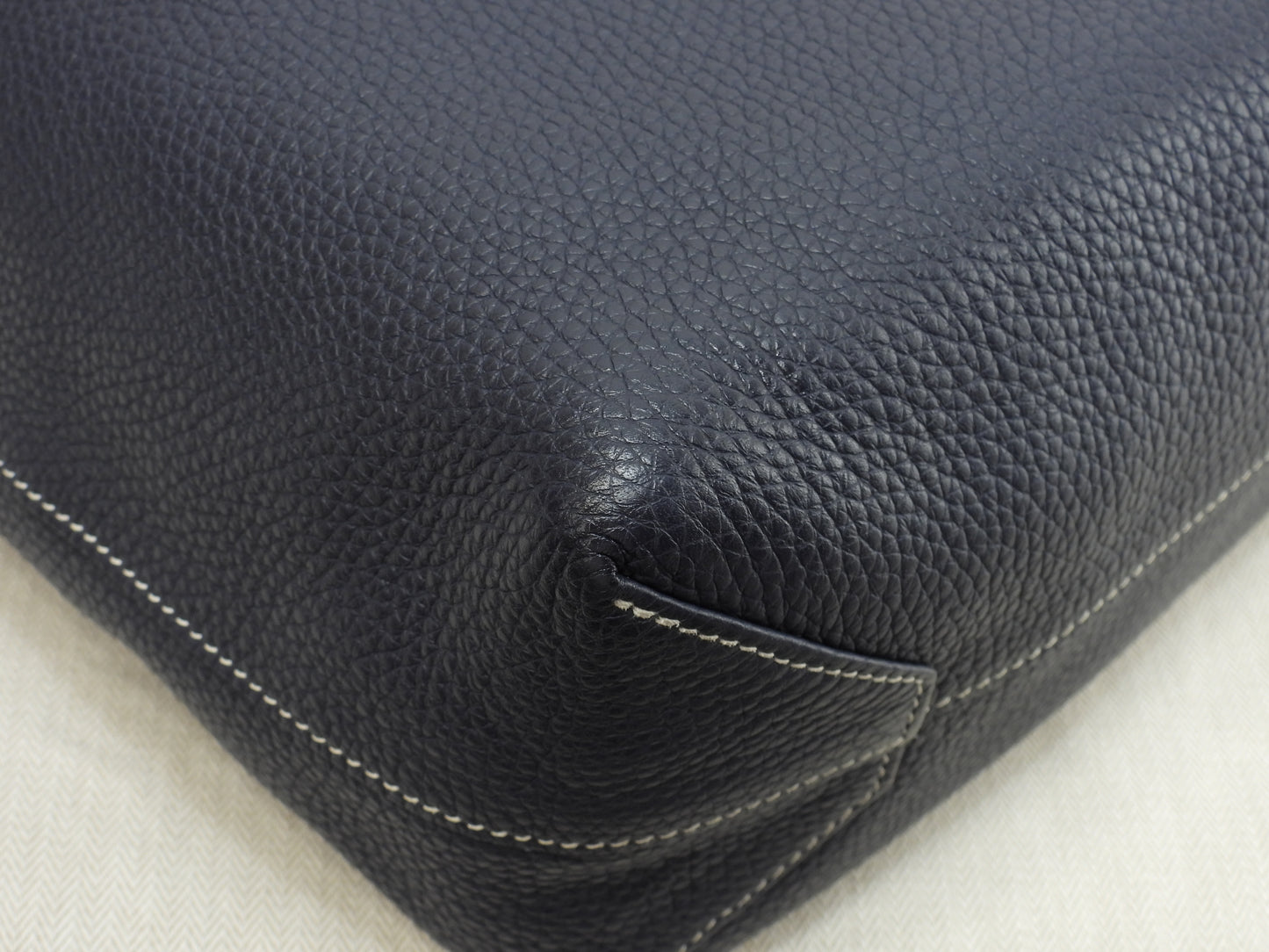 エルメス ドゥブルサンス45 トリヨンレザー 濃青 メンズトートバッグ 美品@Y