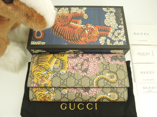 グッチ 2折長財布 クーリエ GGタイガー コンチネンタルロングウォレット 新品@ 20