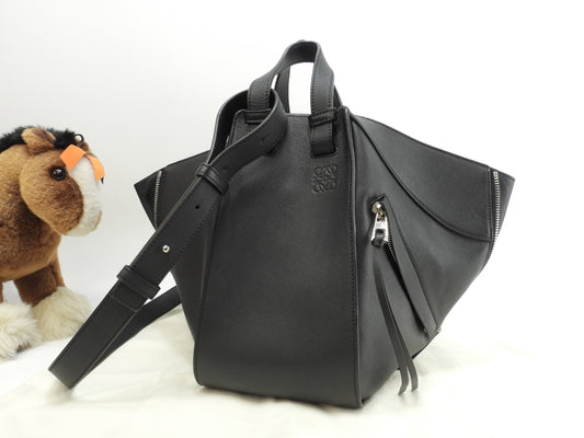ロエベ ハンモック スモール レザー黒 ハンドバッグ ショルダーバッグ 極美品@471706