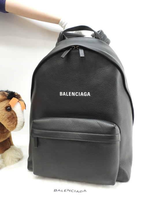バレンシアガ バックパック中 エブリデイ フルレザー黒 リュックサック メンズ 極美品@ 48