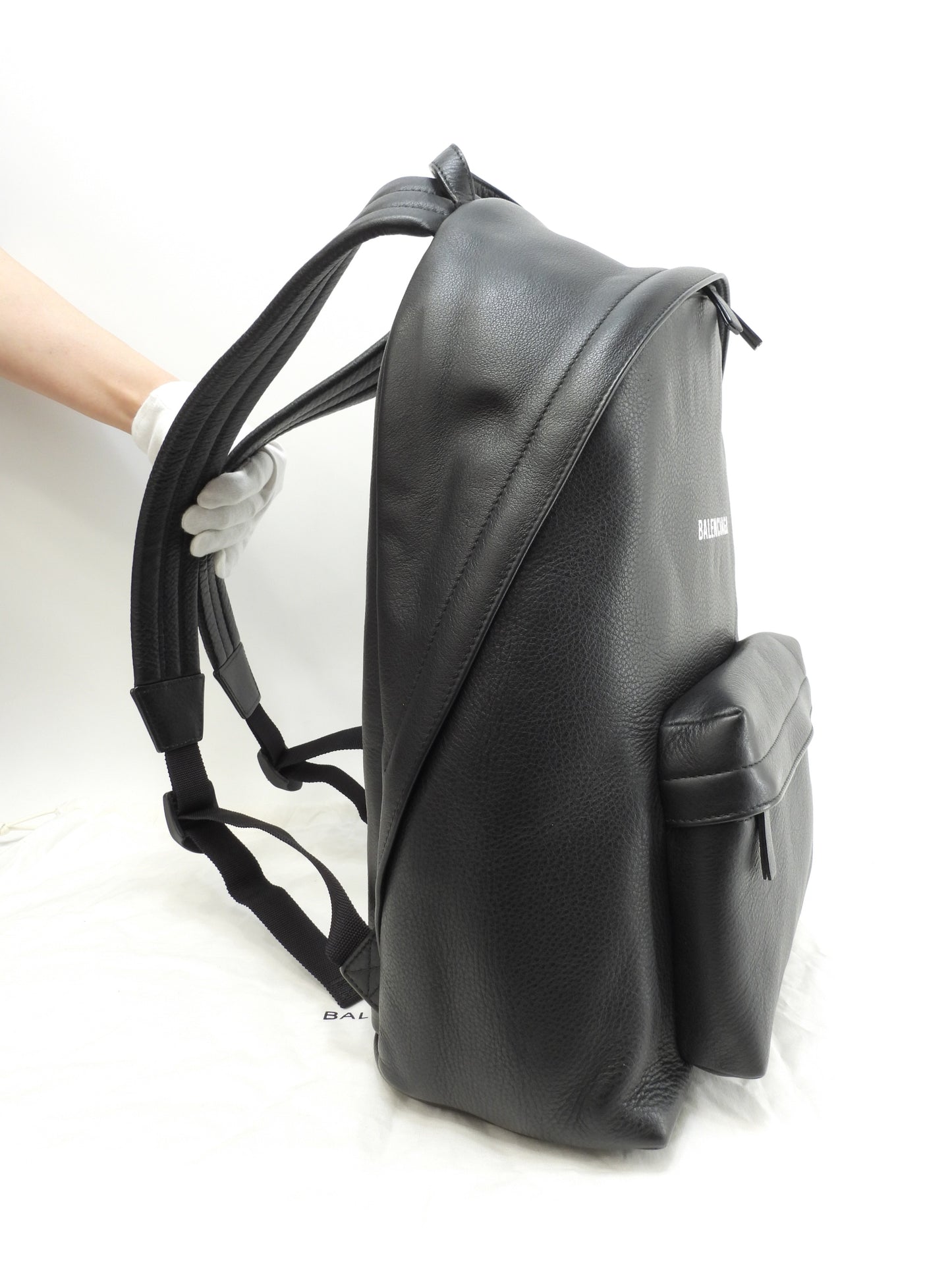 バレンシアガ バックパック中 エブリデイ フルレザー黒 リュックサック メンズ 極美品@ 48