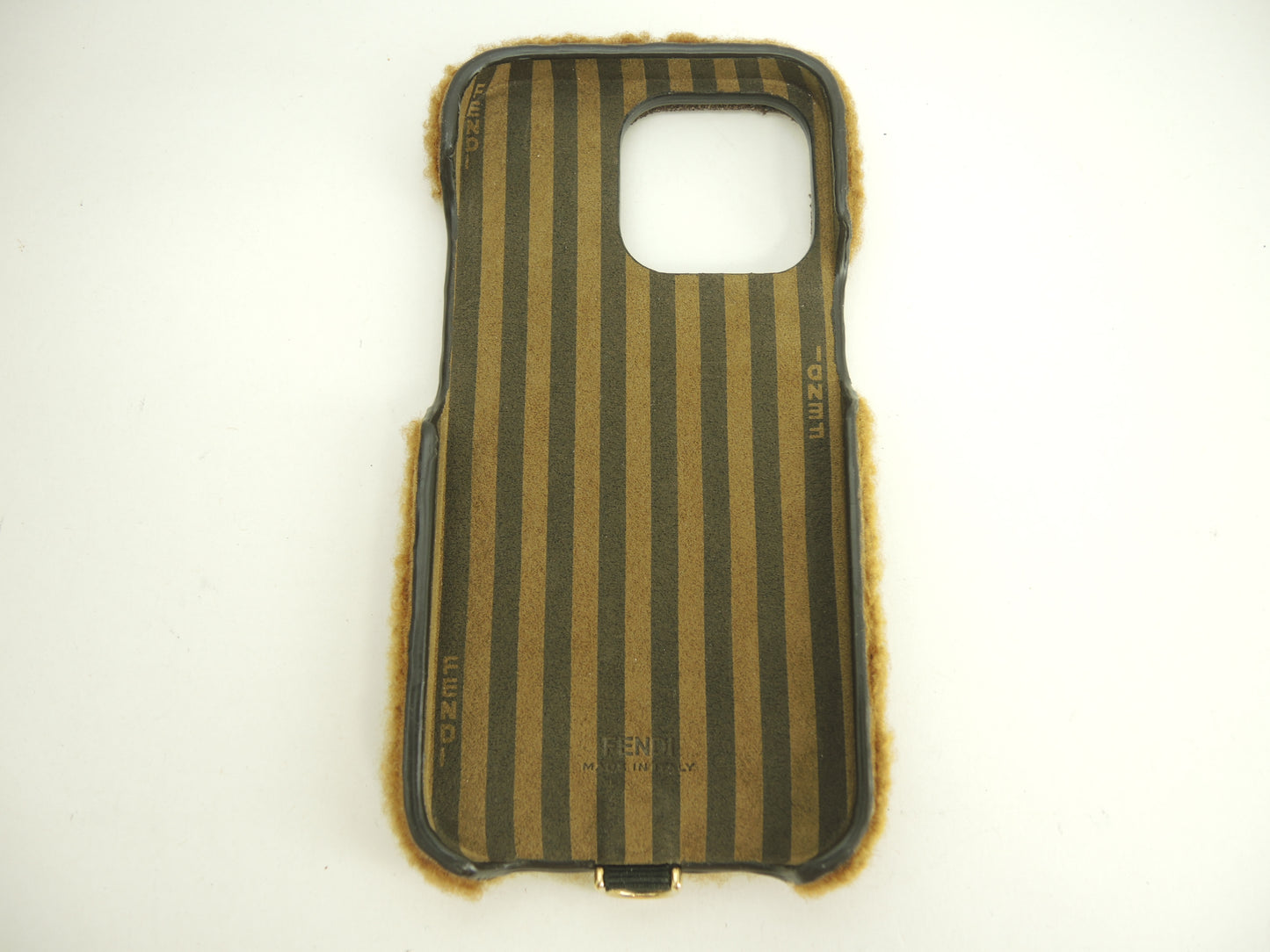 フェンディ iPhone14Proケース ペカン ムートン茶クリーム 携帯電話カバー@ 1