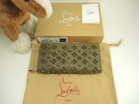 クリスチャンルブタン ロングウォレット Loubinthesky レザー灰 ジップ長財布 新品@ 2