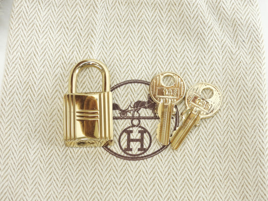 エルメス 南京錠 鍵2個 ゴールド パドロック キー 135 バッグチャーム@ 203