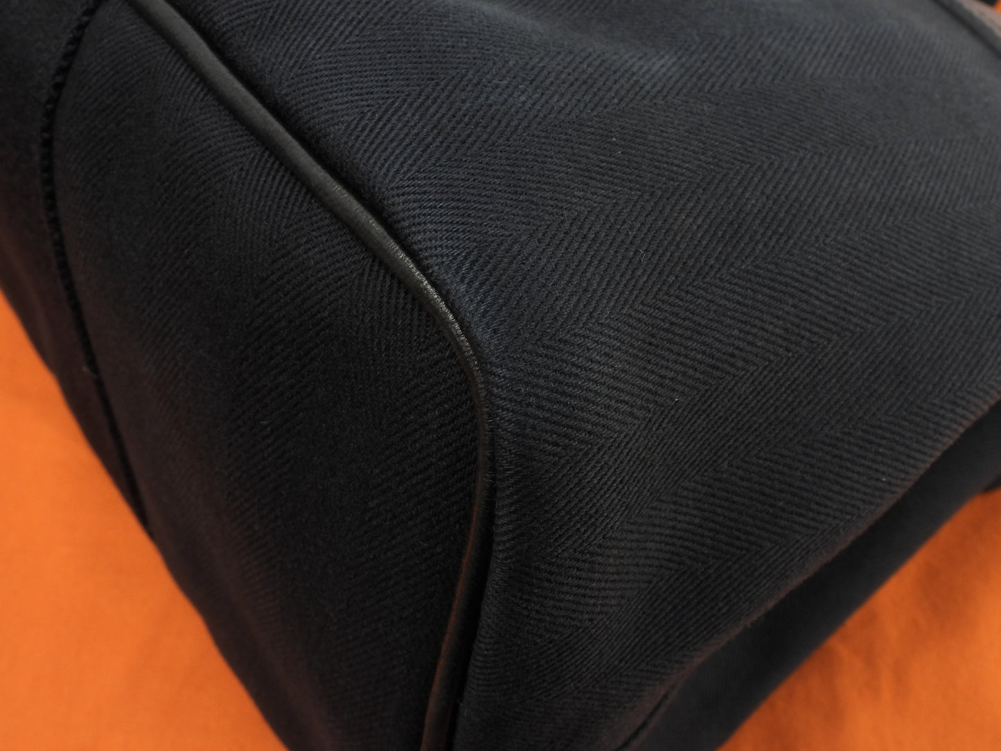 エルメス ヴァルパライソMM コットン/レザー 黒 ハンドバッグ トートバッグ 美品@ 61