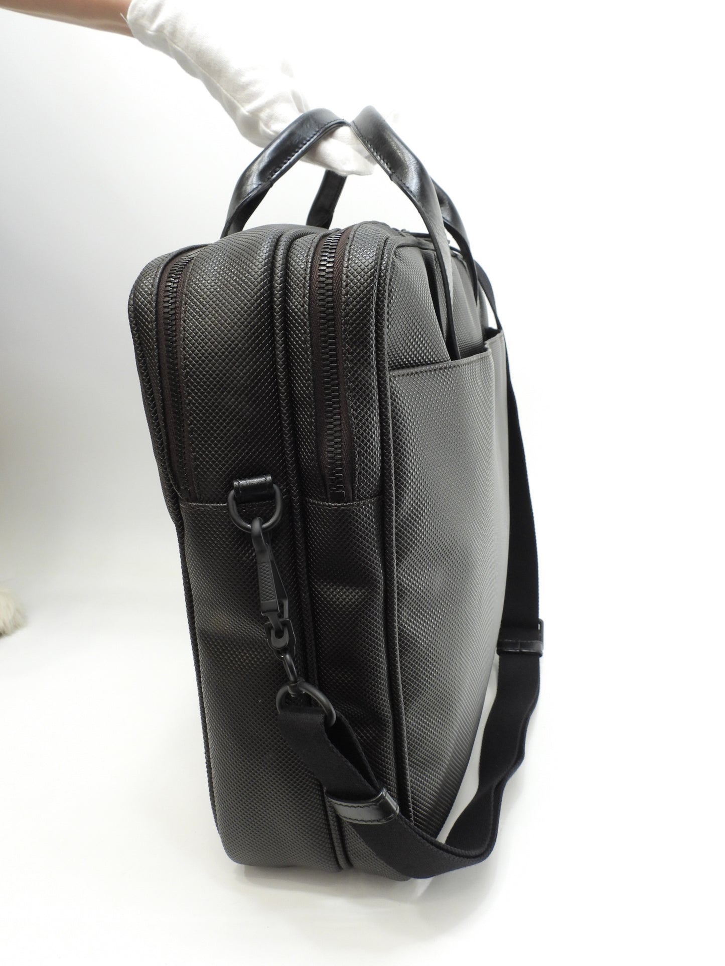 ボッテガヴェネタ s付ブリーフケース マルコポーロ 茶黒 メンズビジネスバッグ 美品@B02052883C