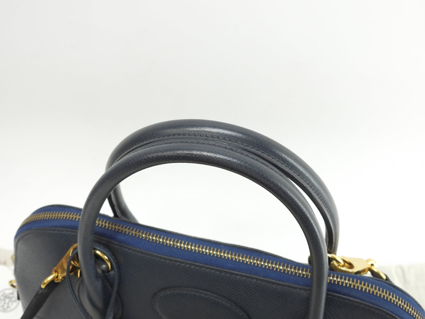エルメス ボリード31 クシュベル紺 ゴールド金具 s付ハンドバッグ トートバッグ@〇Z