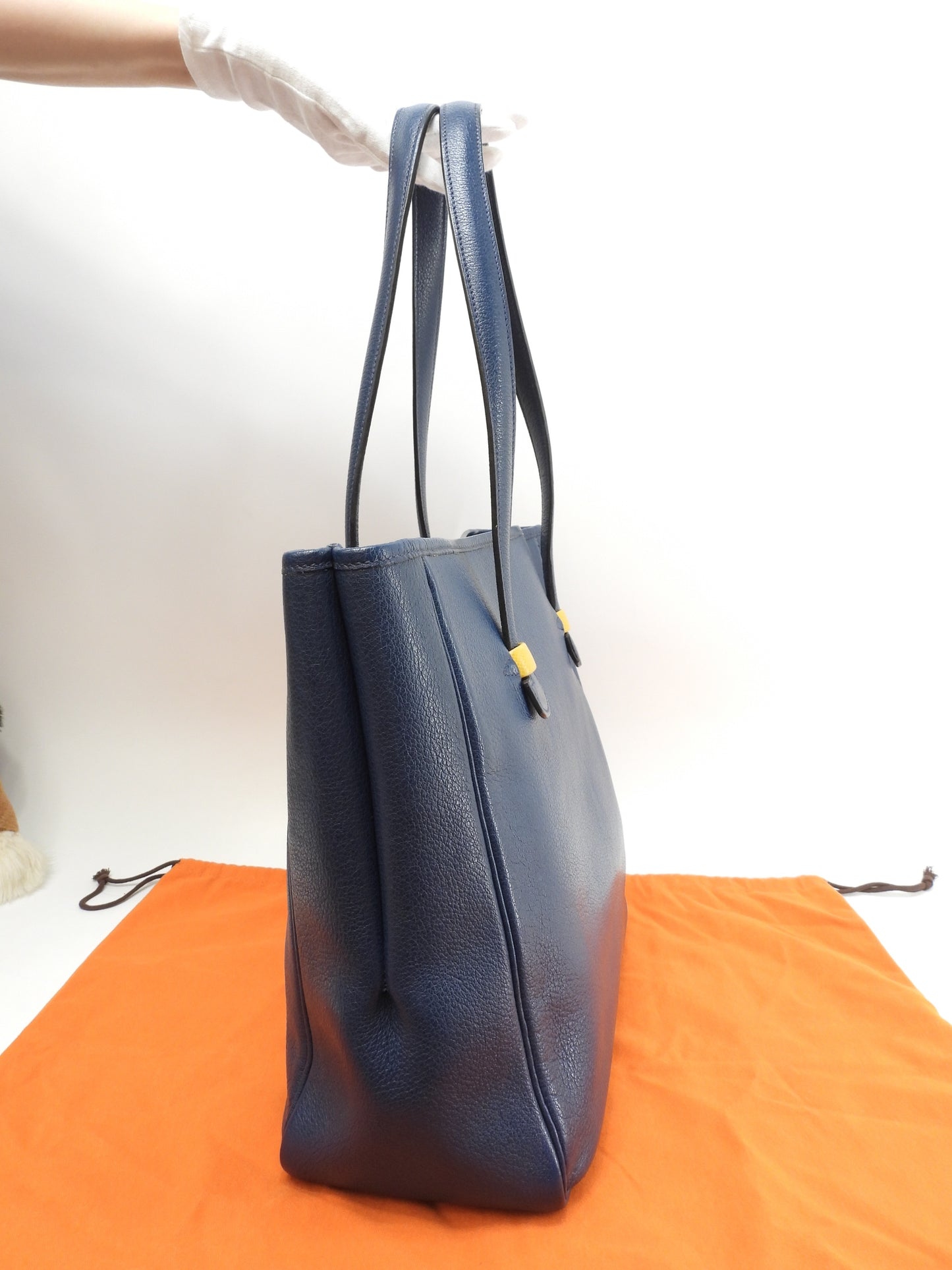 エルメス ギャロップFT1 ブッフルスキッパー 青 トートバッグ ショルダーバッグ 美品@□A