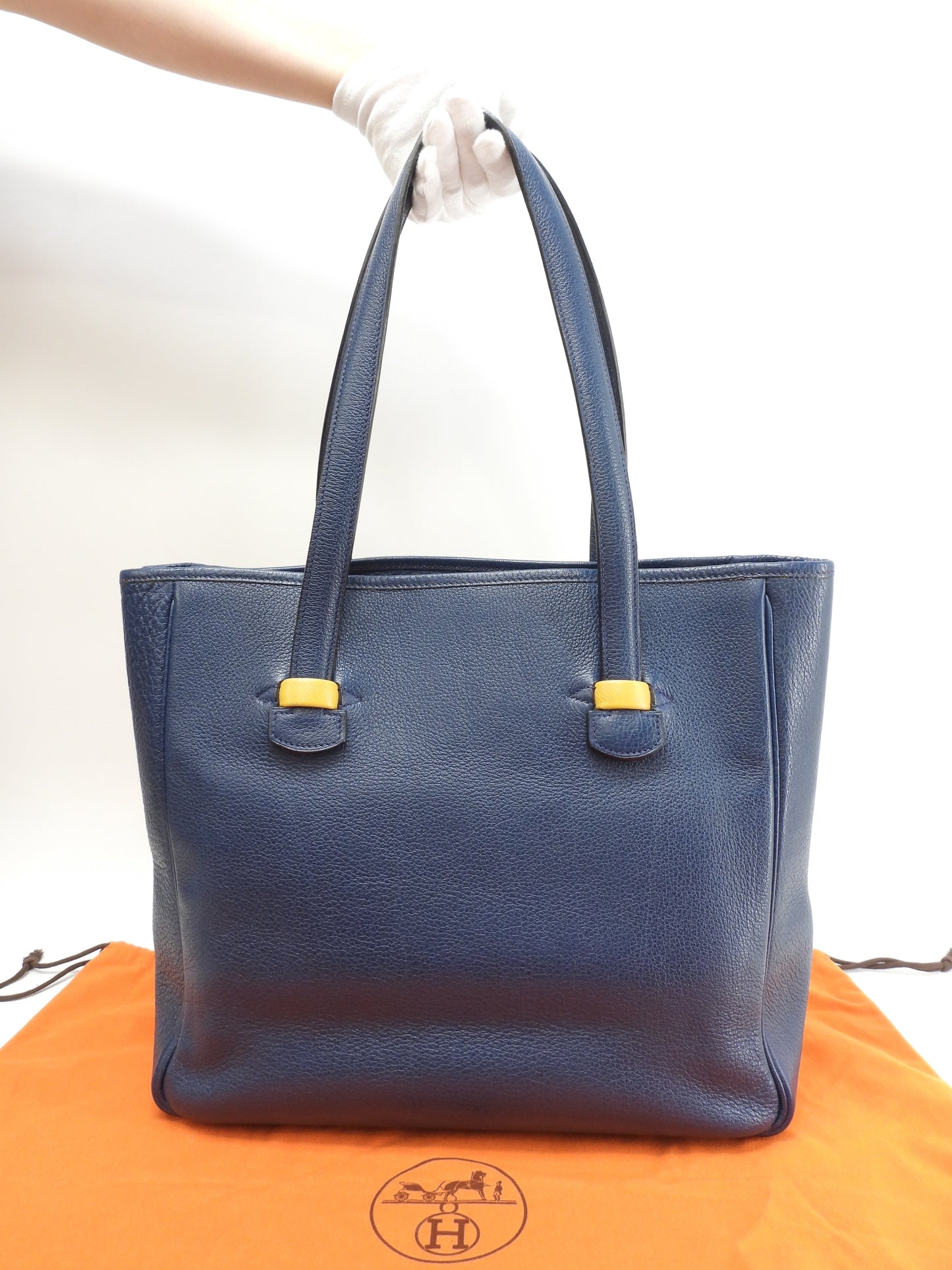 エルメス ギャロップFT1 ブッフルスキッパー 青 トートバッグ ショルダーバッグ 美品@□A