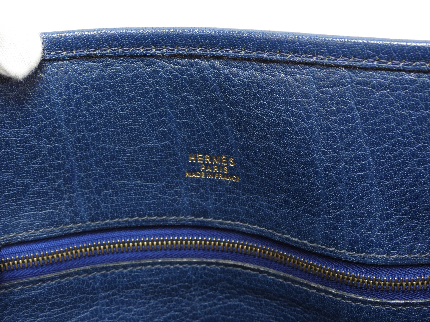 エルメス ギャロップFT1 ブッフルスキッパー 青 トートバッグ ショルダーバッグ 美品@□A