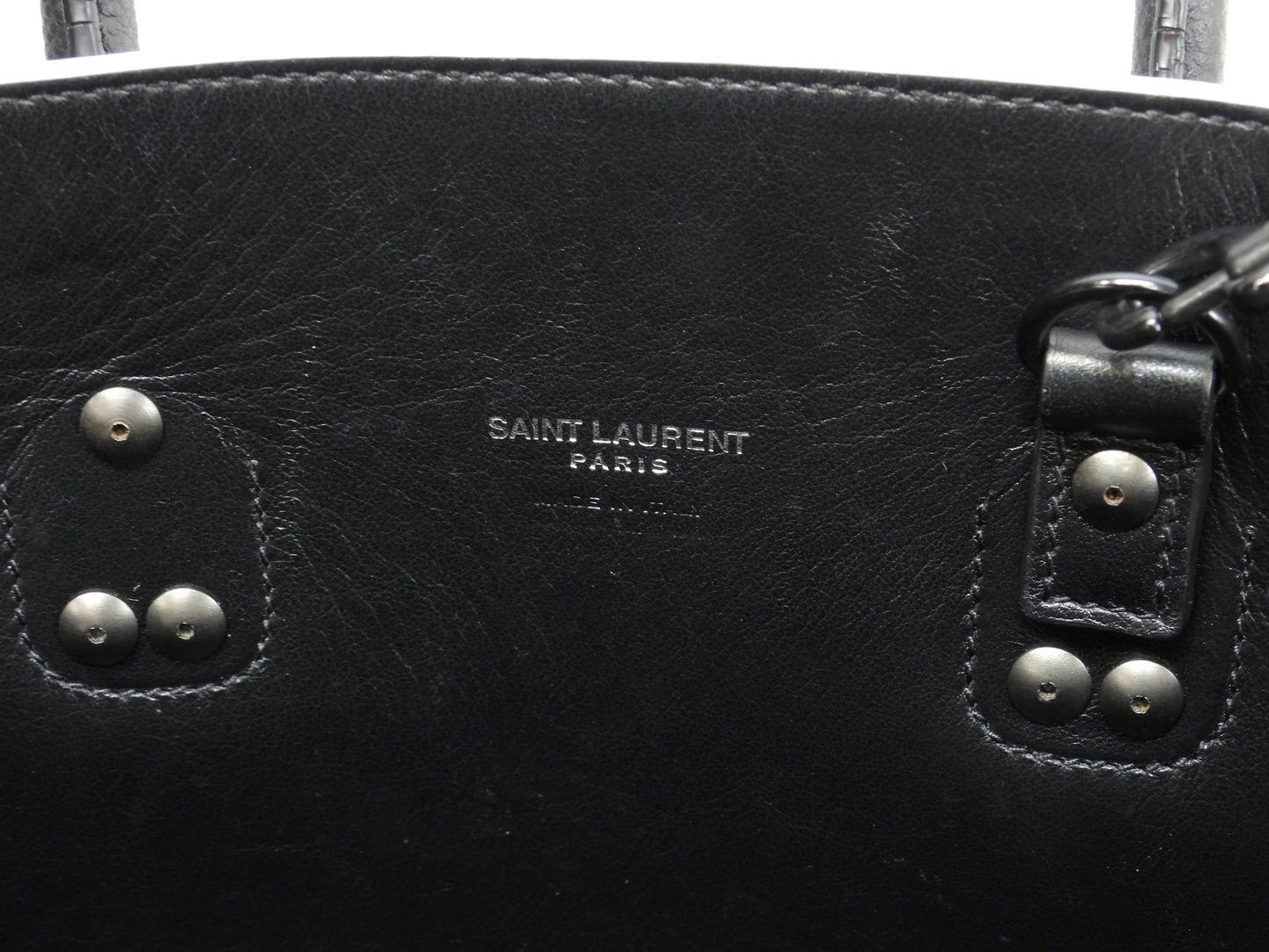 サンローラン サックドジュールベイビー YSL レザー黒白 s付ハンドバッグ 極美品@ 88