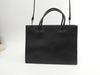 モスキーノ スモールショッパー ドットスタッズロゴ レザー黒 s付ハンド トートバッグ@ 1
