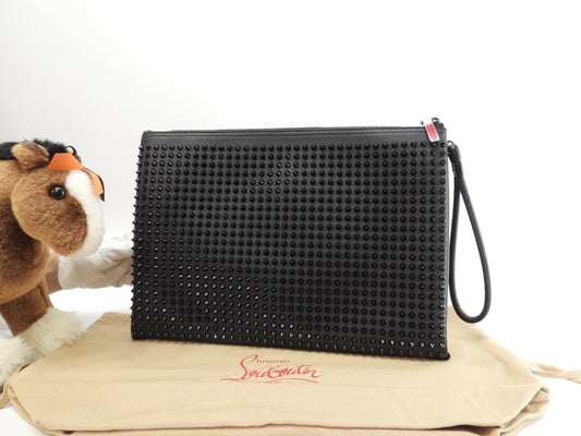 クリスチャンルブタン クラッチバッグ Kaloupouch レザー黒 スタッズ セカンドバッグ 未使用@ 2