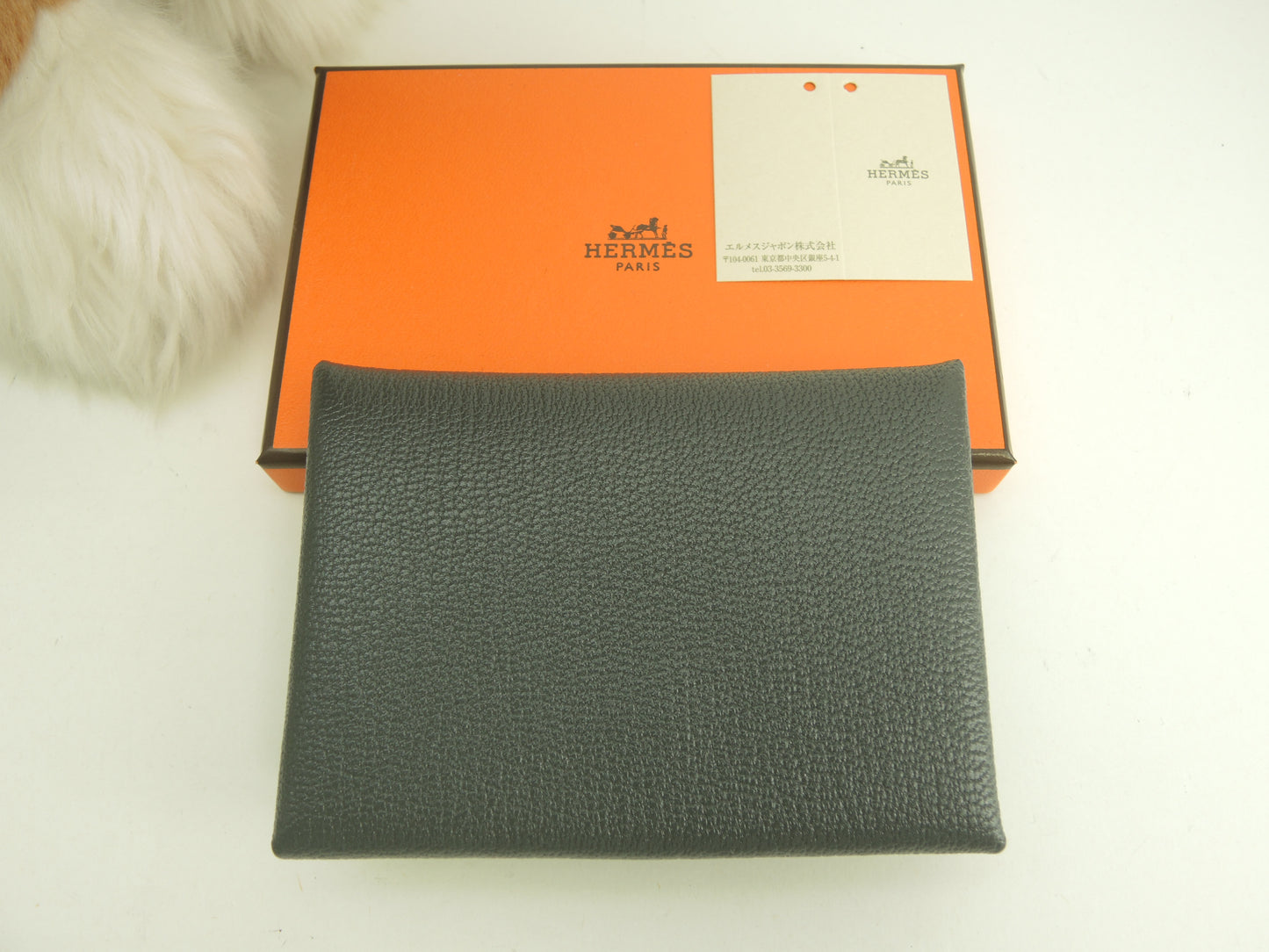 エルメス カルヴィデュオ シェーブル 濃灰 スモールウォレット ミニサイフ 新品@K