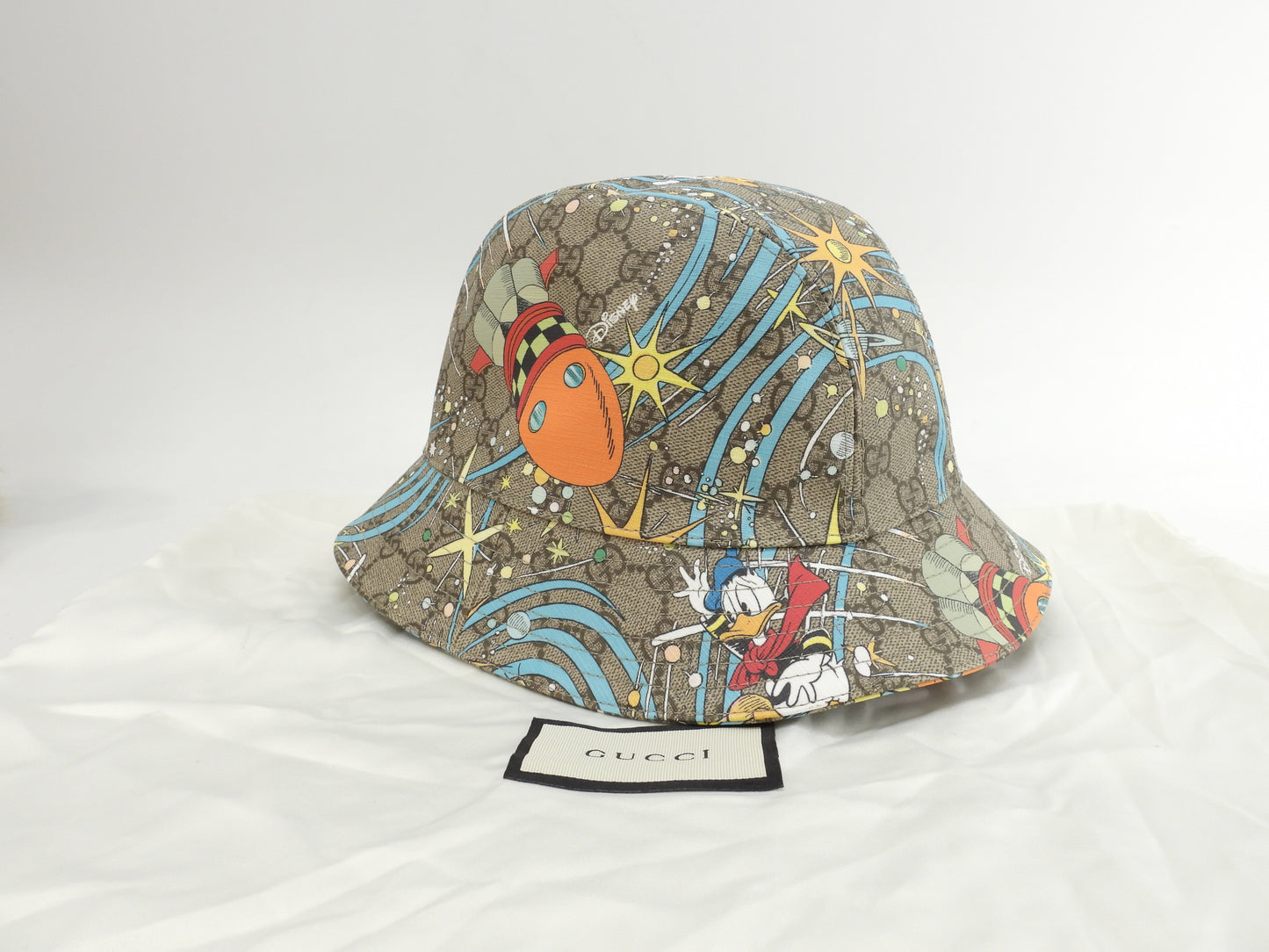 Gucci Hat Disney Collaboration GG Supreme Gray Cap Donald Duck @ 1