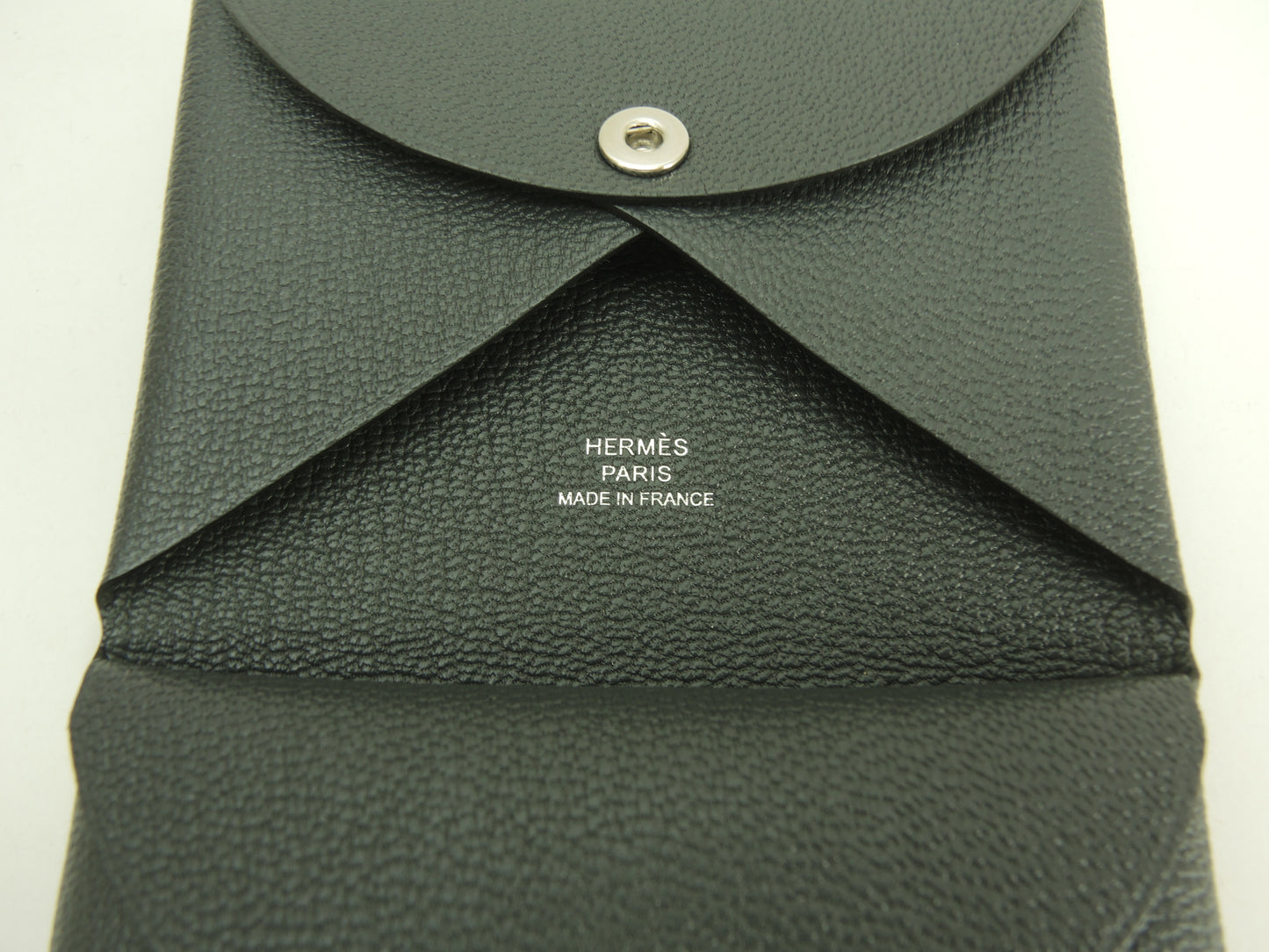 エルメス カルヴィデュオ シェーブル 濃灰 スモールウォレット ミニサイフ 新品@K
