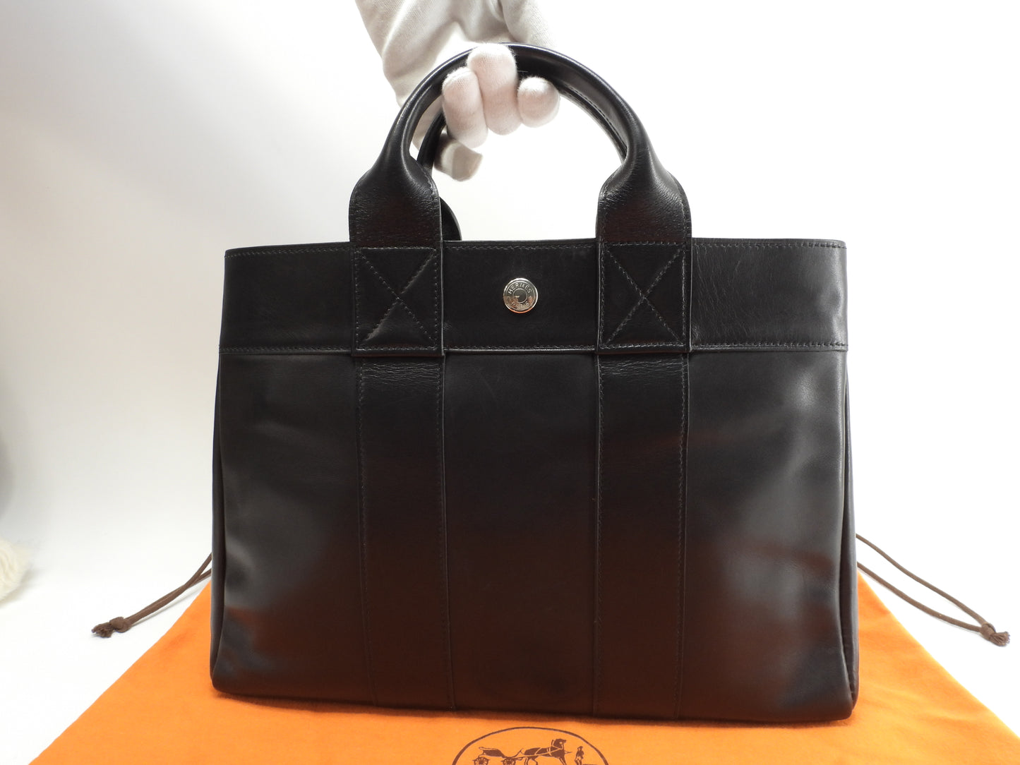 エルメス トートPM フールトゥ フルレザー黒 ハンドバッグ トートバッグ 美品@□E 16