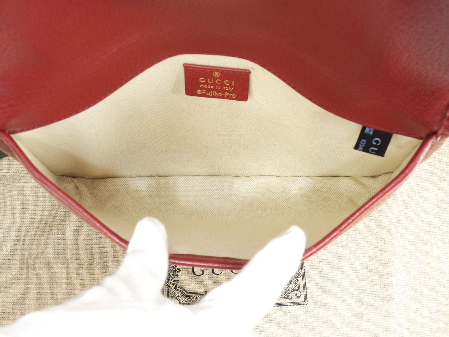 グッチ ベルトバッグ ドラえもん マイクロGG茶赤 ボディバッグ 四角 未使用@ 12