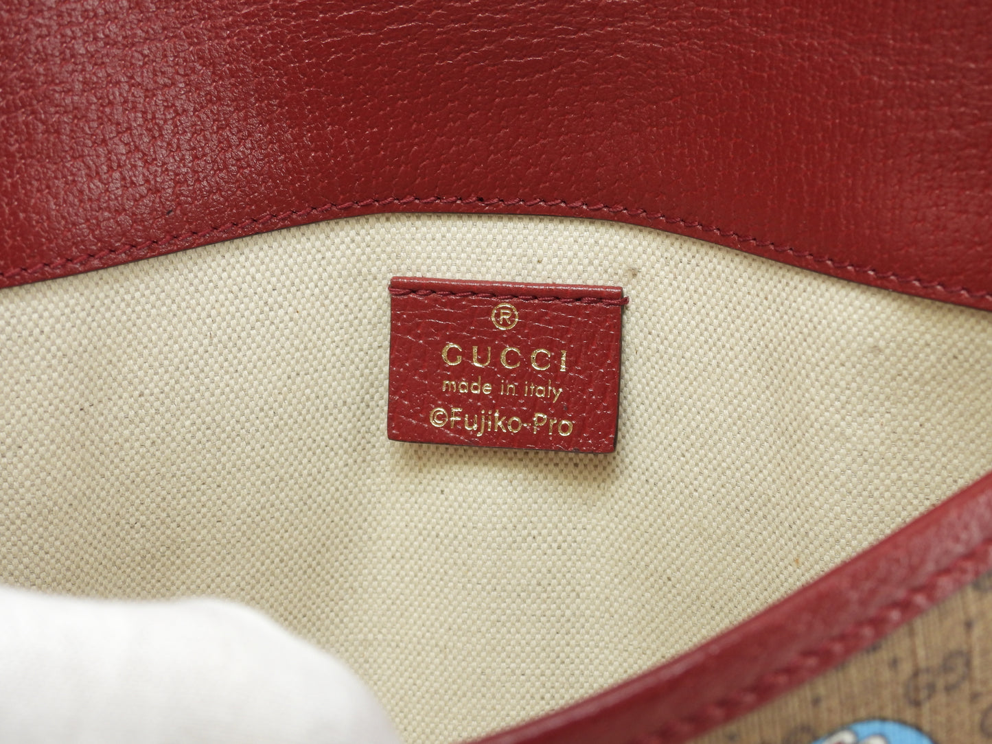 グッチ ベルトバッグ ドラえもん マイクロGG茶赤 ボディバッグ 四角 未使用@ 12