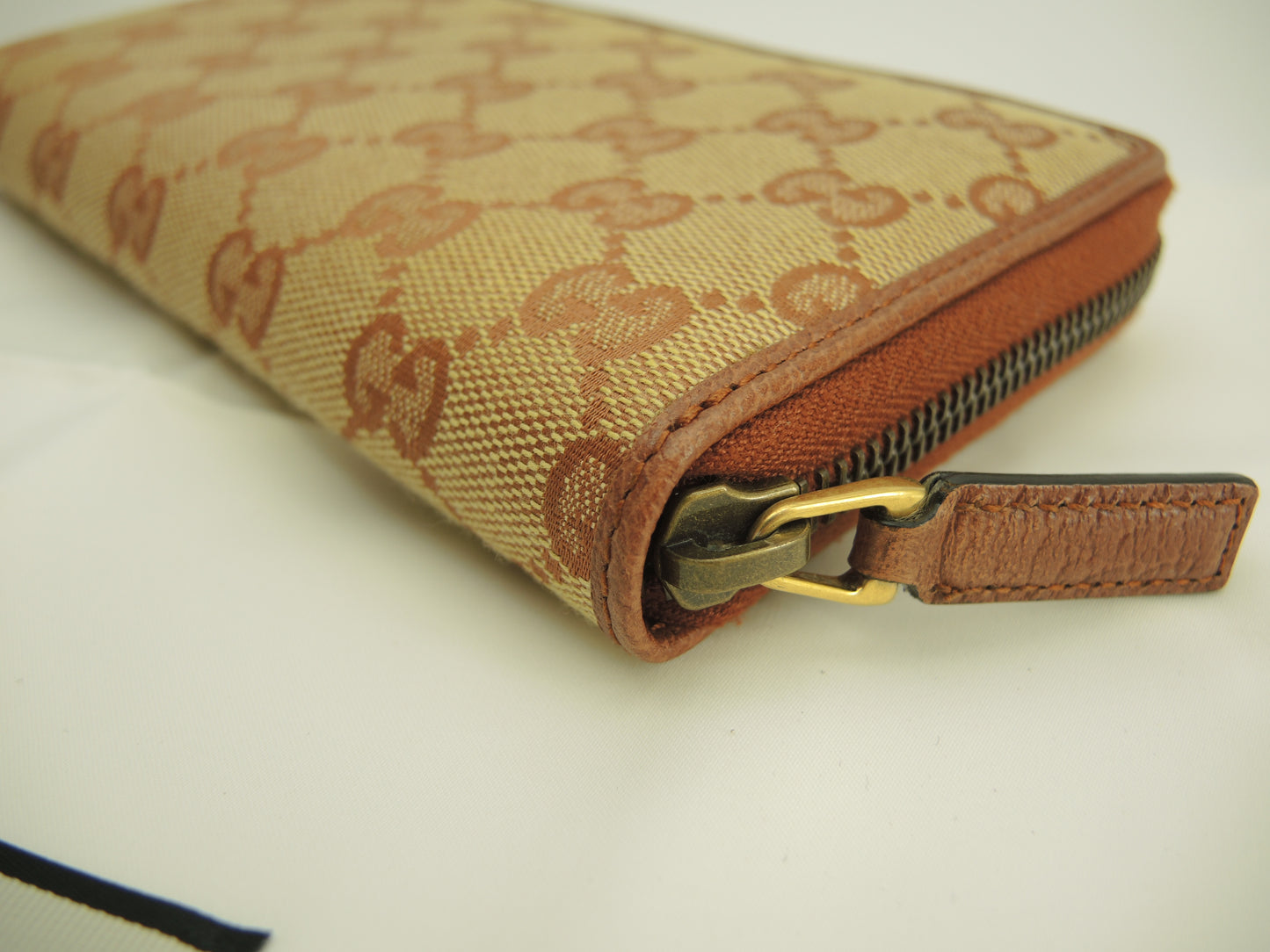 グッチ ロングウォレット ヤンキース GGスプリーム茶 MLBコラボ ジップ長財布 新品@ 5