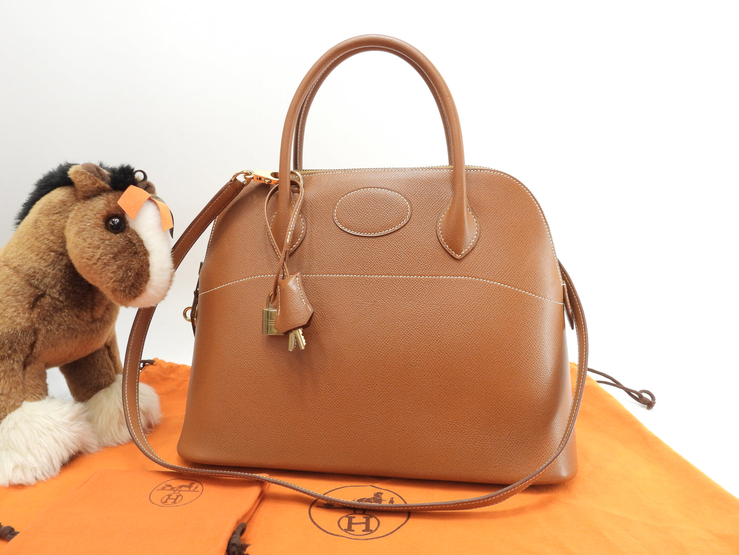 エルメス ボリード31 クシュベル/ゴールド ゴールド金具 s付ハンドバッグ@〇Y