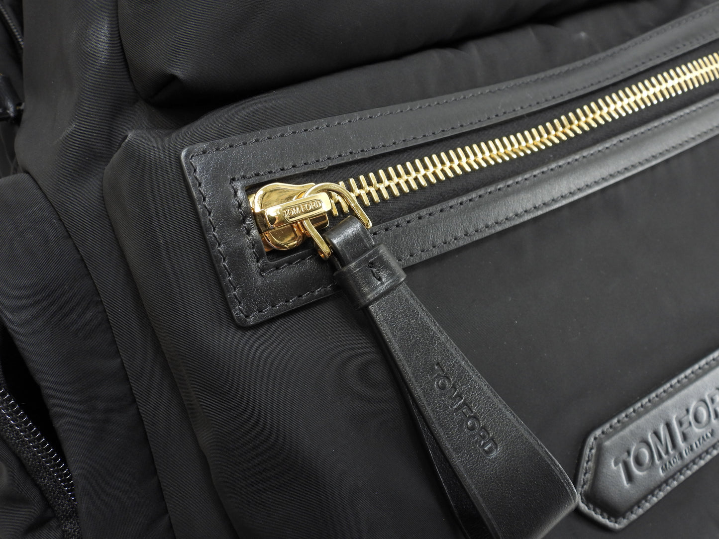 トムフォード バックパック バックリー ナイロン/レザー黒 リュックサック 美品@HO460T024AAU